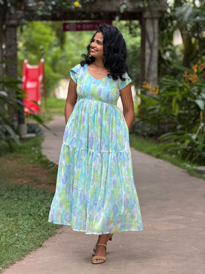 Elara Tiered Chiffon Dress