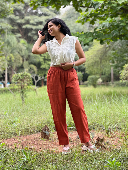 Cotton Pants- Rust