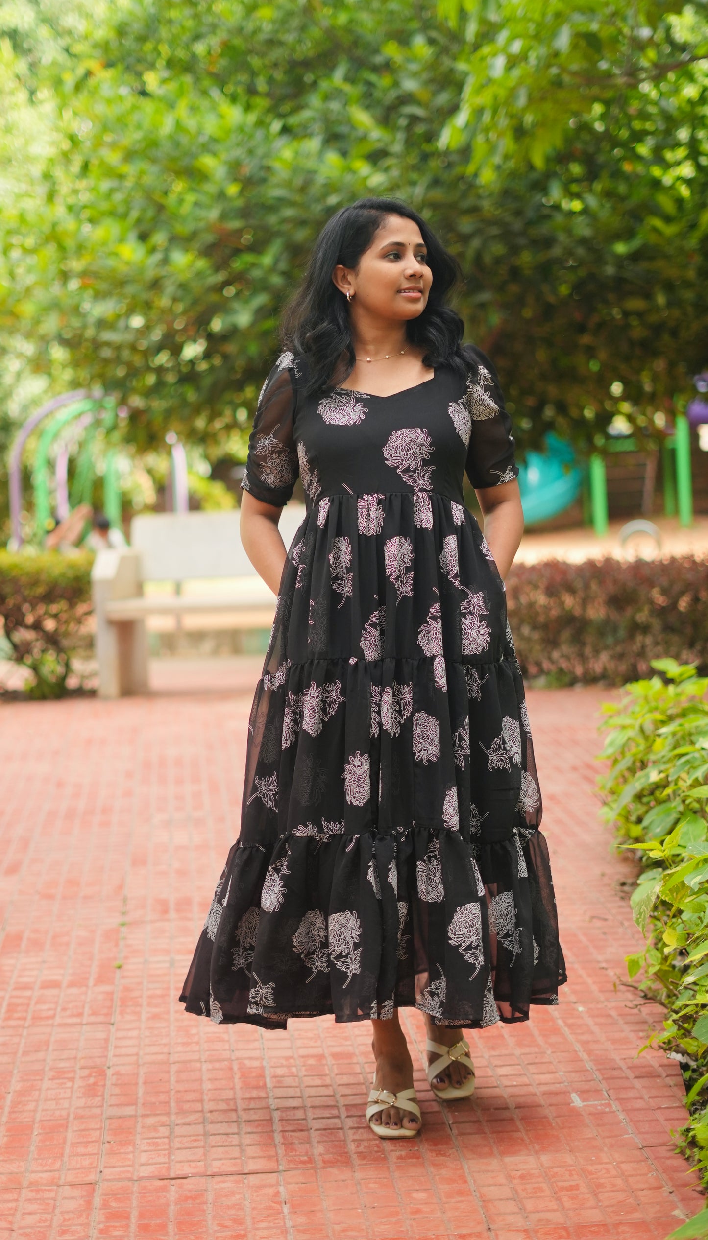 Tara Georgette Midi Dress- Immediate Dispatch