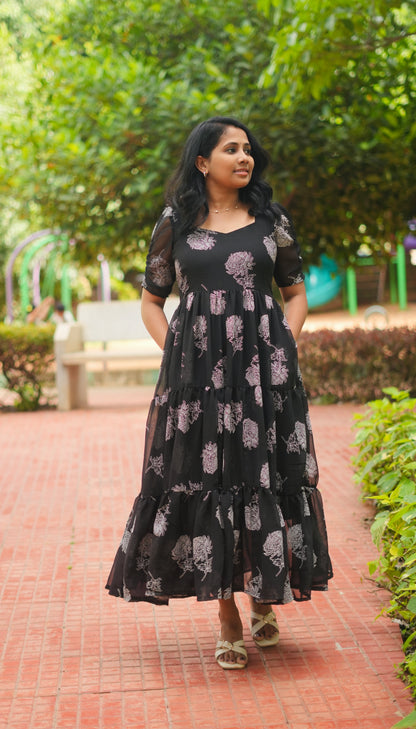 Tara Georgette Midi Dress- Immediate Dispatch