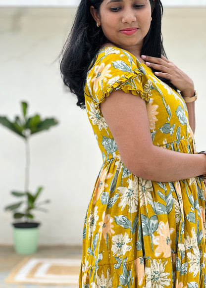 Mustard Meadow 3 tier dress