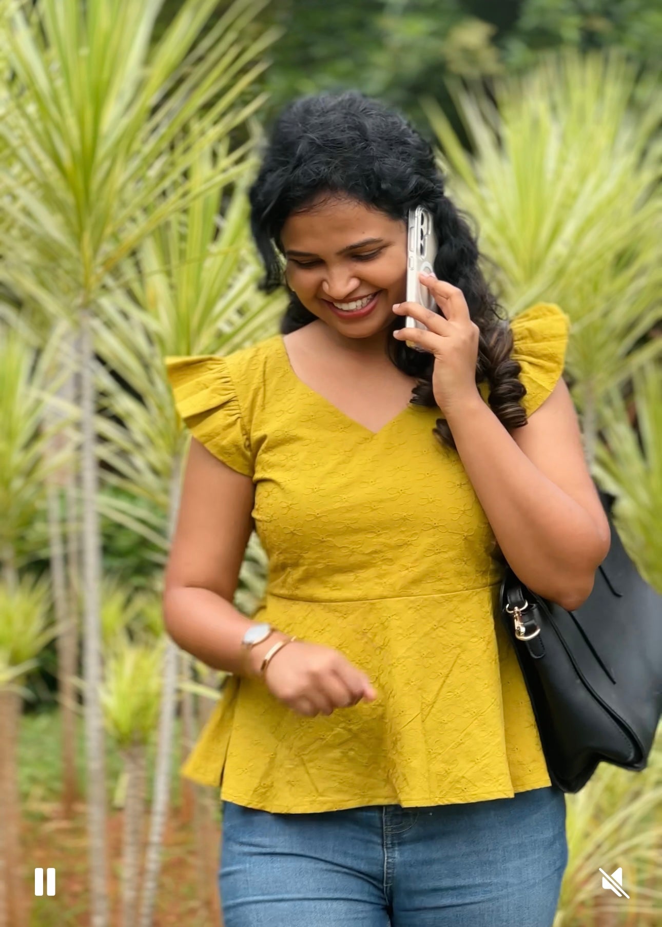 Mustard Hakoba peplum Short Top