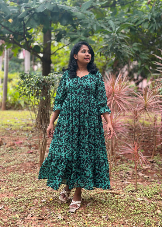 Emerald Bloom 3 tier dress