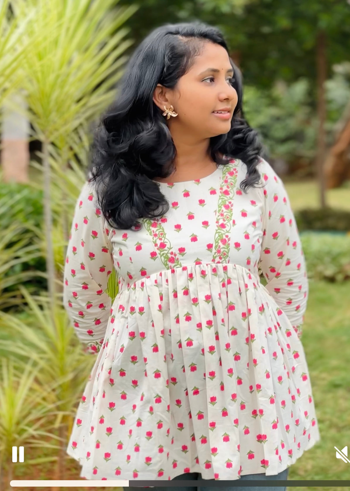 White & Pink Short Top