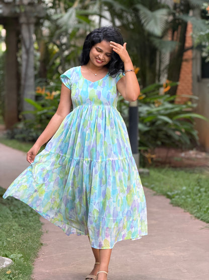 Elara Tiered Chiffon Dress