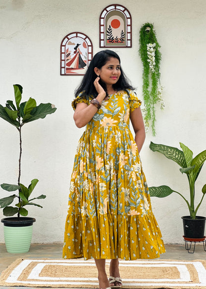 Mustard Meadow 3 tier dress