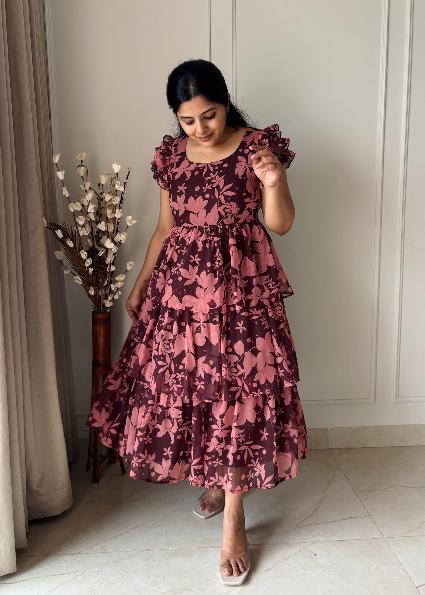 Cocoa Layer Midi Dress