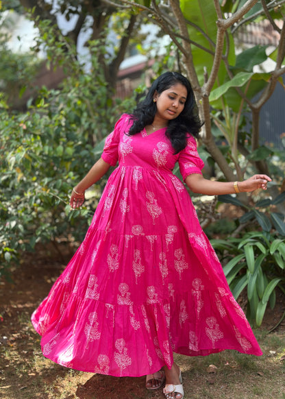 Pink Petal Flare Maxi Dress