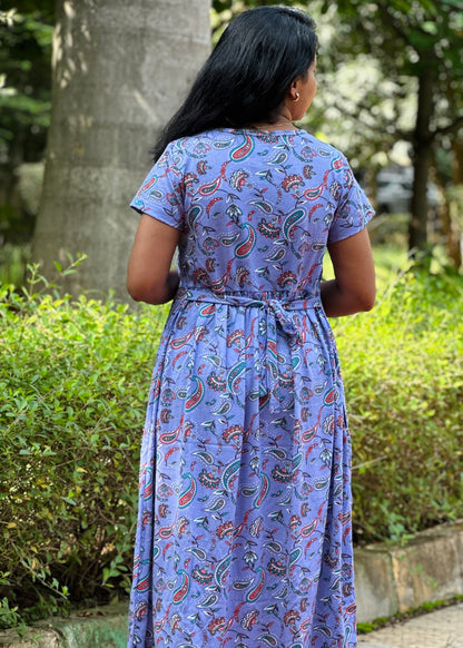 Blue paisely Printed Maternity & Feeding Loungewear