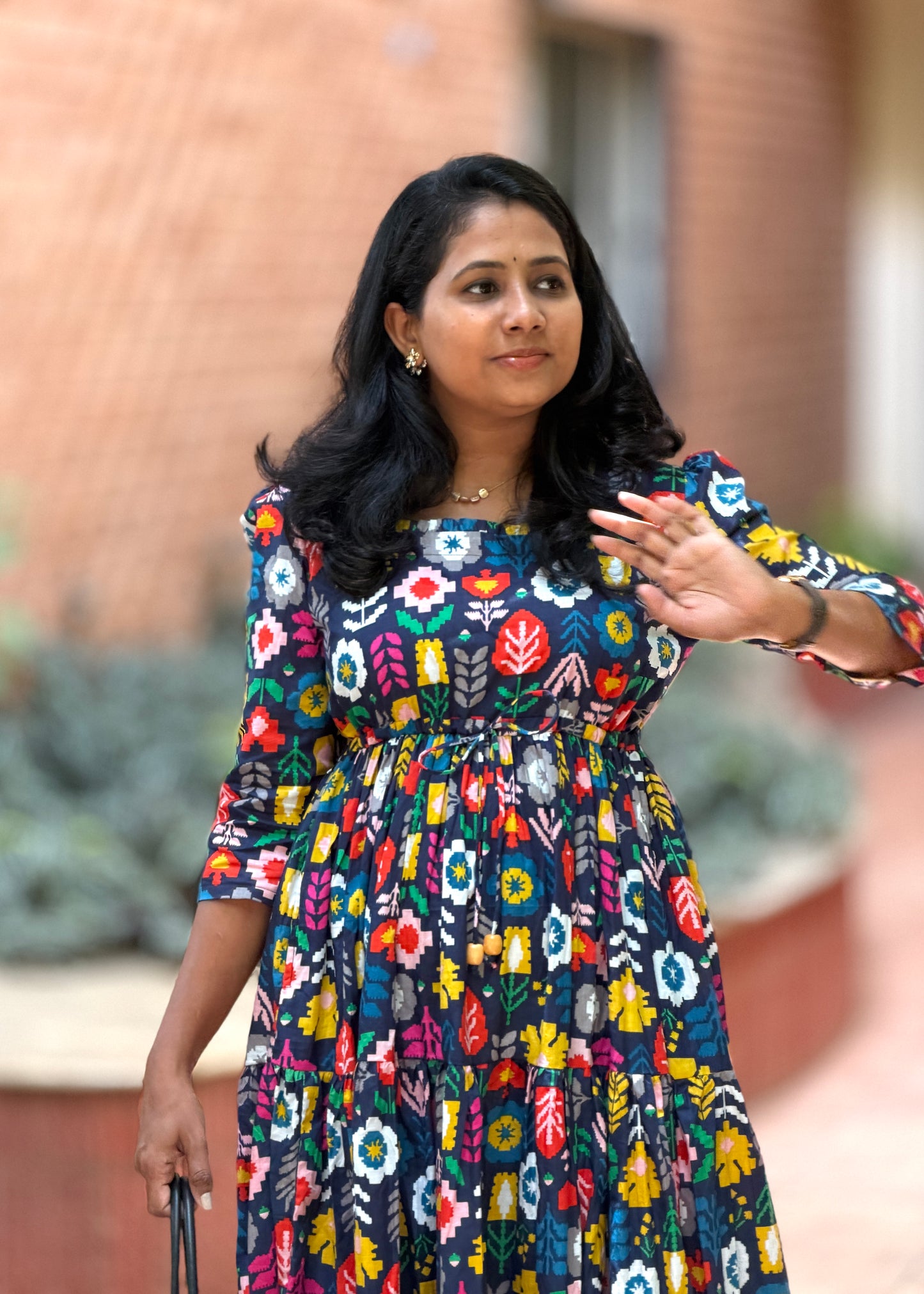Mosaic Cotton Tiered Dress