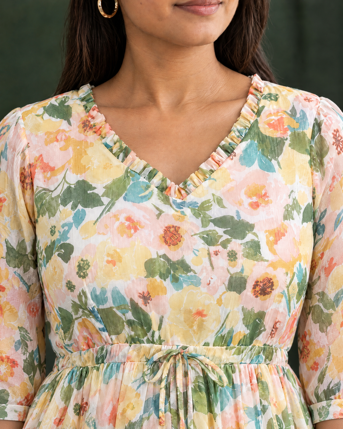 Floral Whimsy Multicolour Floral Tiered Dress