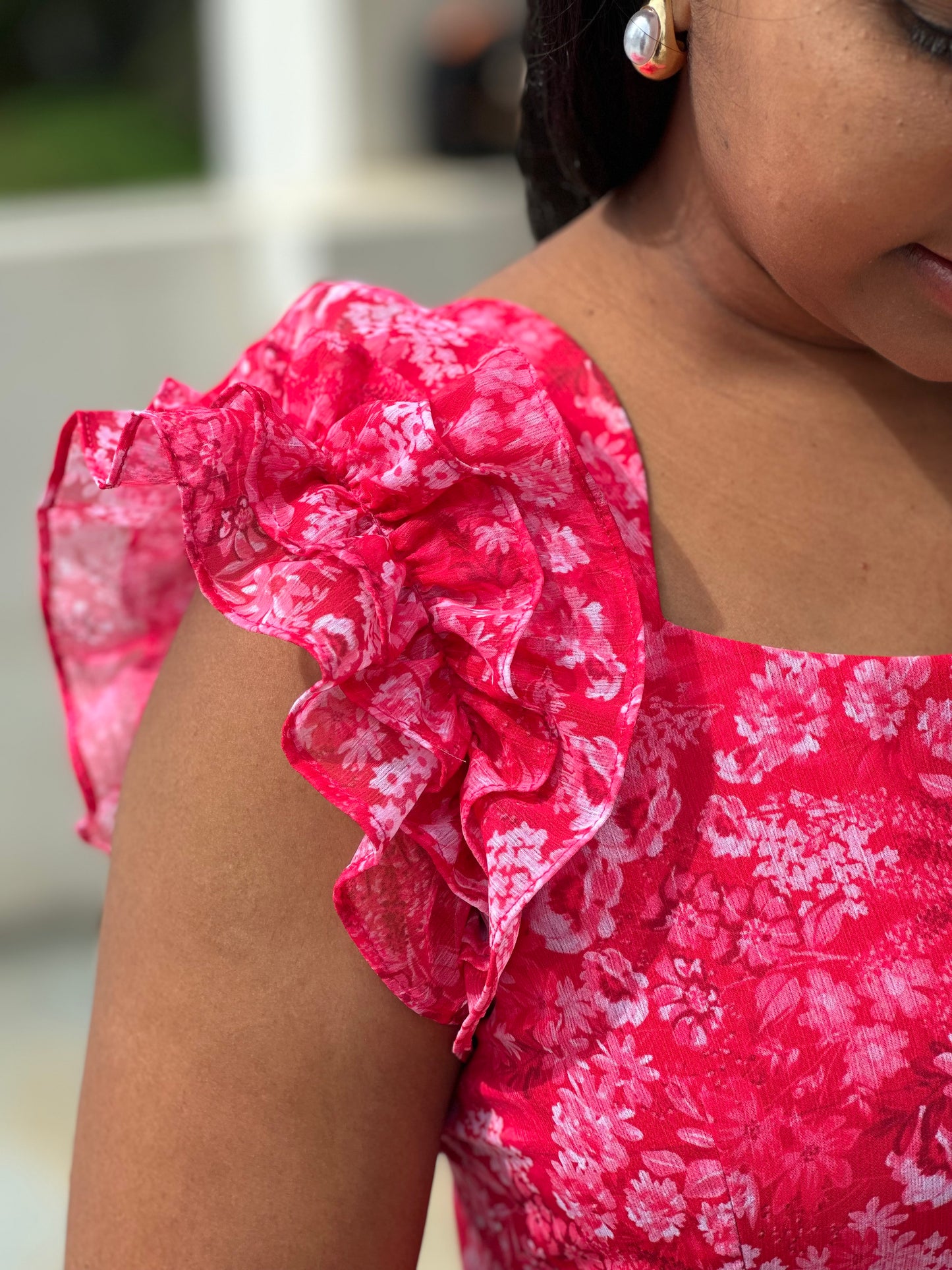 Pink floral dress
