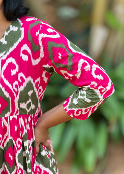 Pink Ikat Grace Dress