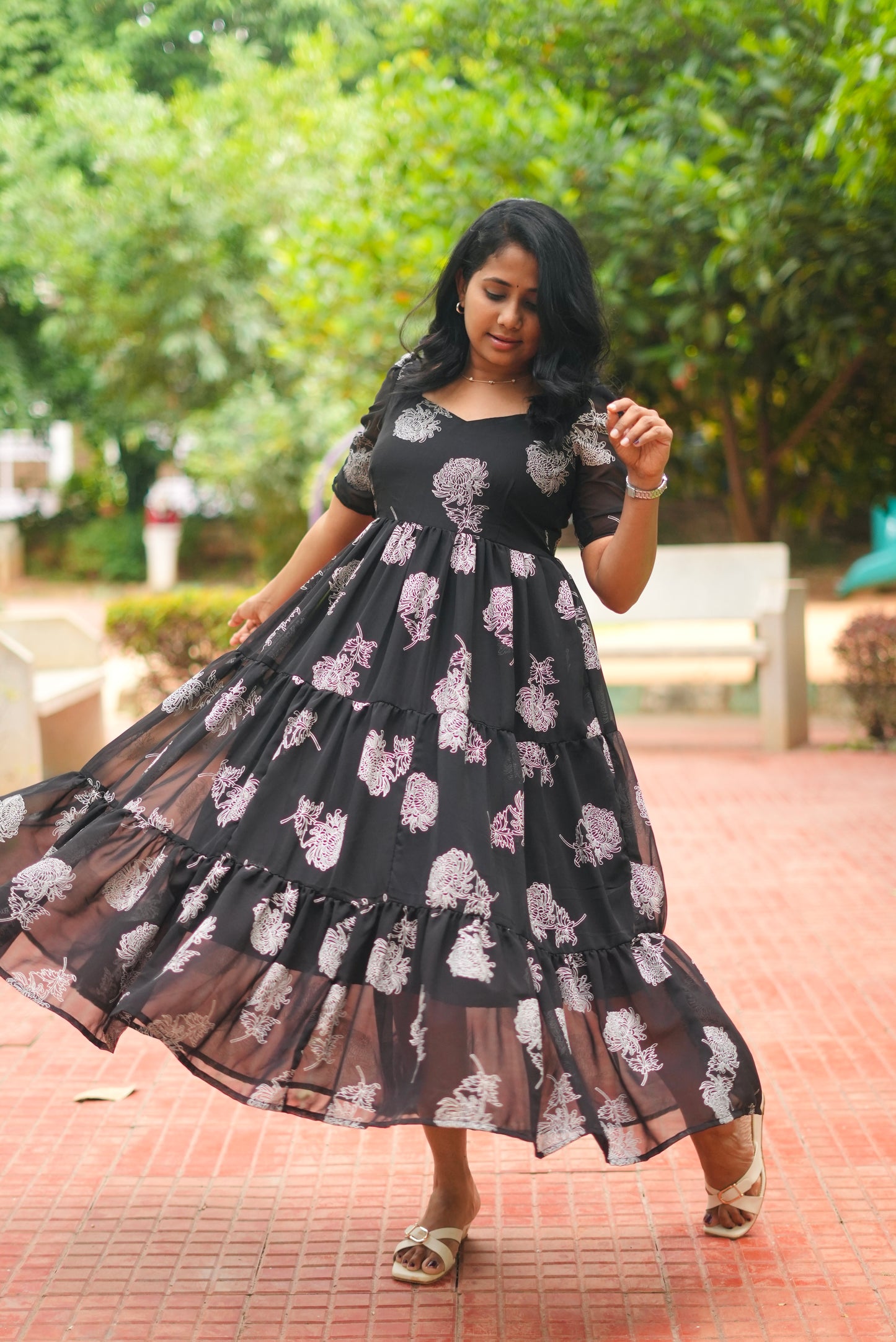 Tara Georgette Midi Dress- Immediate Dispatch