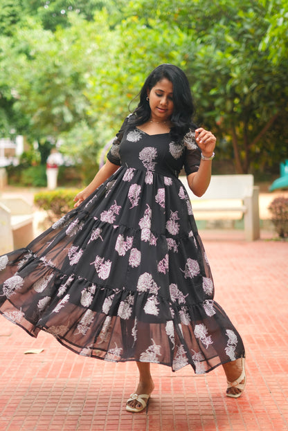 Tara Georgette Midi Dress- Immediate Dispatch