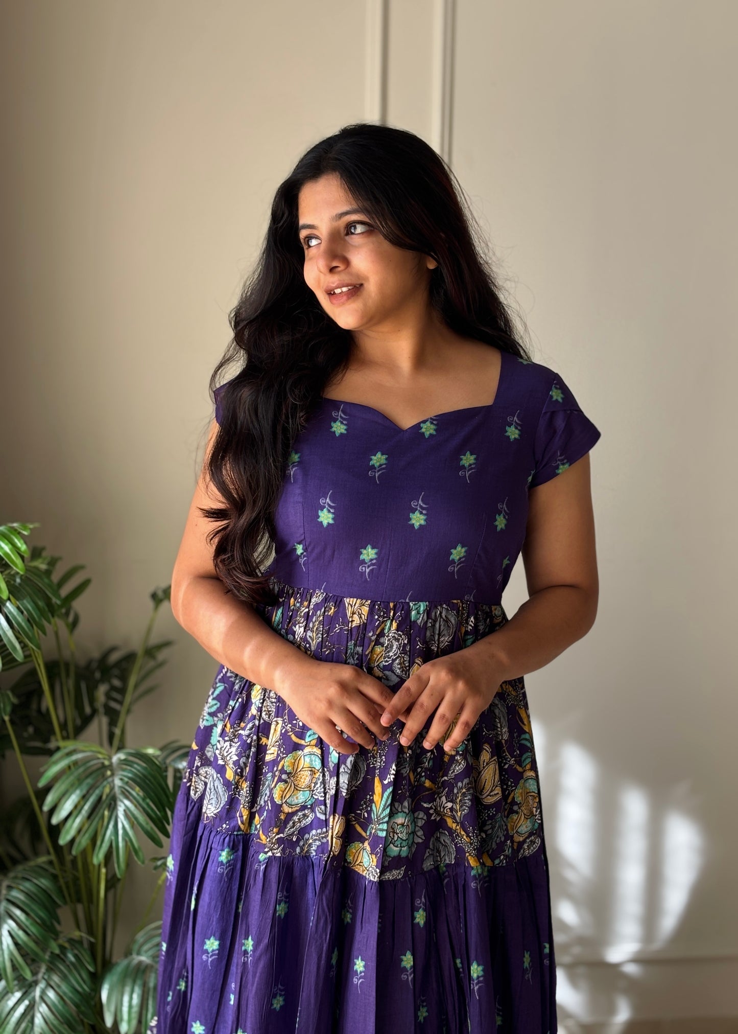 Violette Cotton Tiered Midi Dress