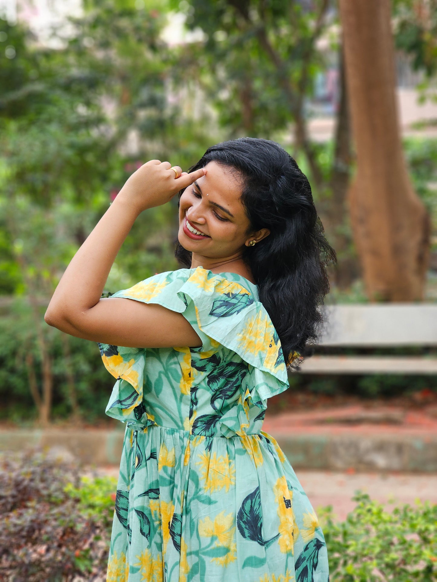 Floral Splash Tiered Dress