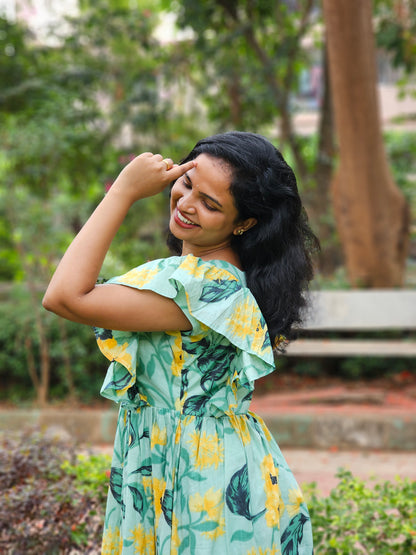 Floral Splash Tiered Dress