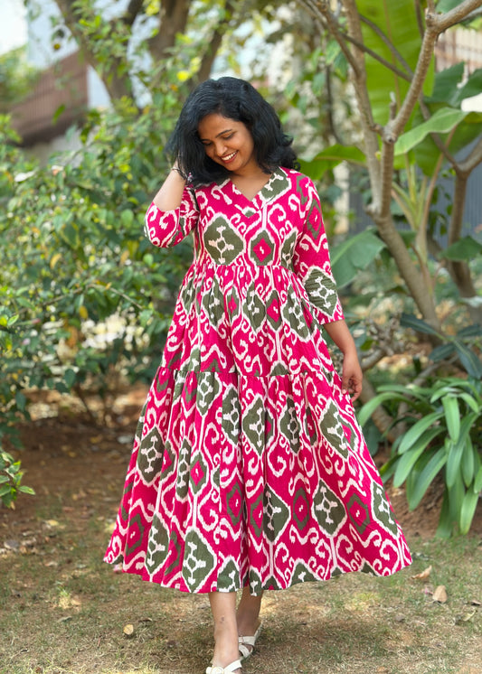 Pink Ikat Grace Dress
