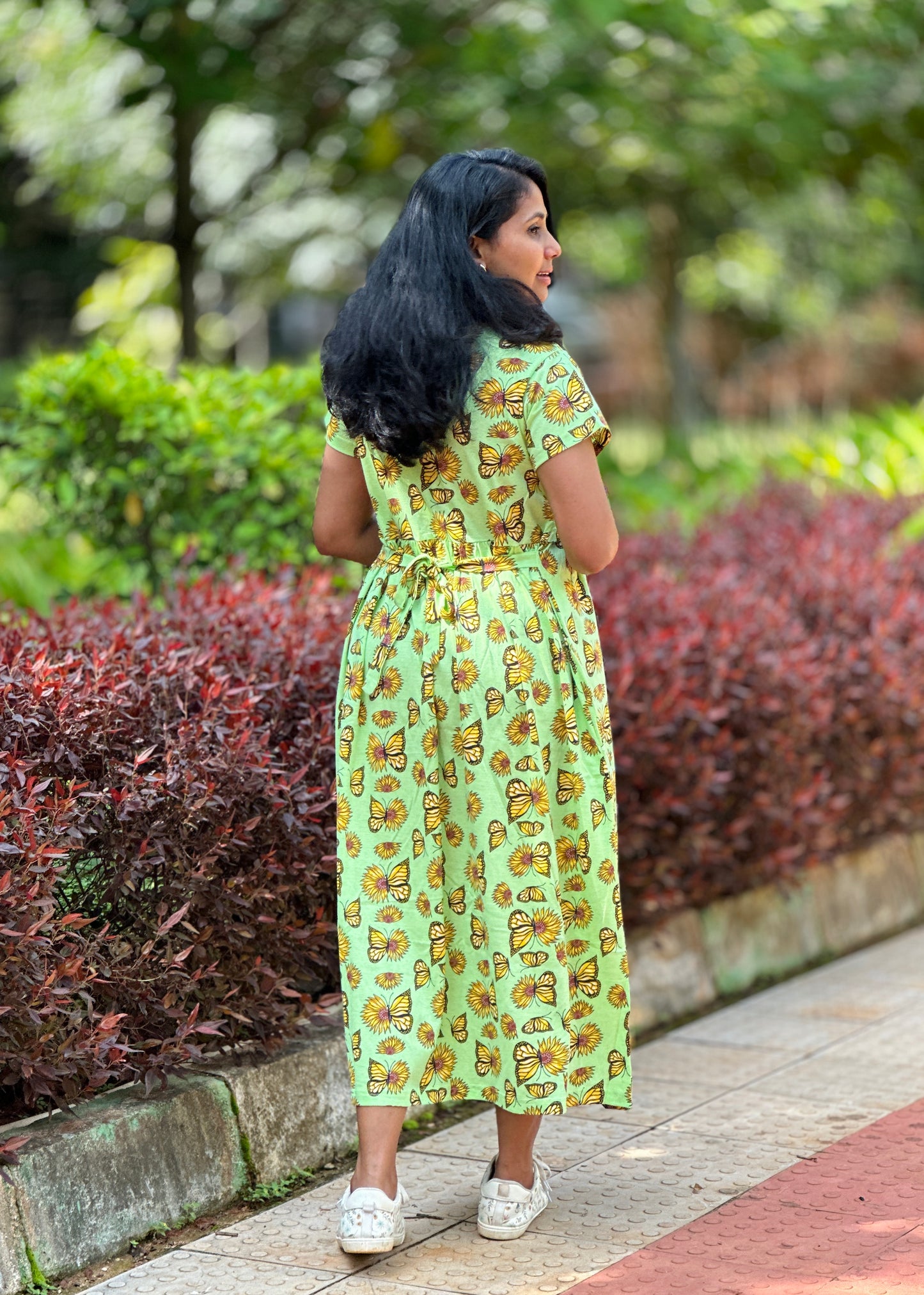Neon Green Printed Maternity & Feeding Loungewear