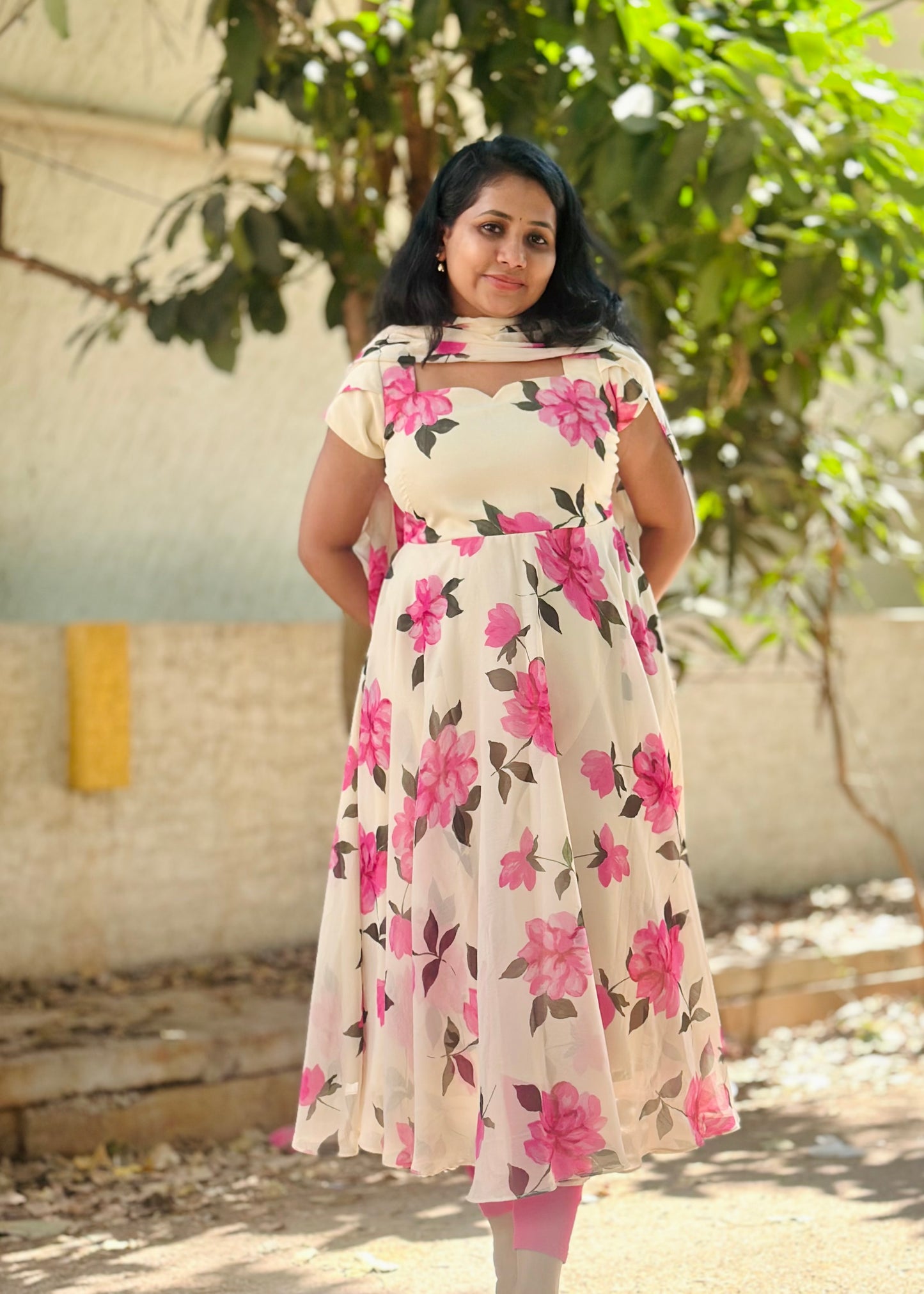 Gulabi Bloom Floral Print Anarkali