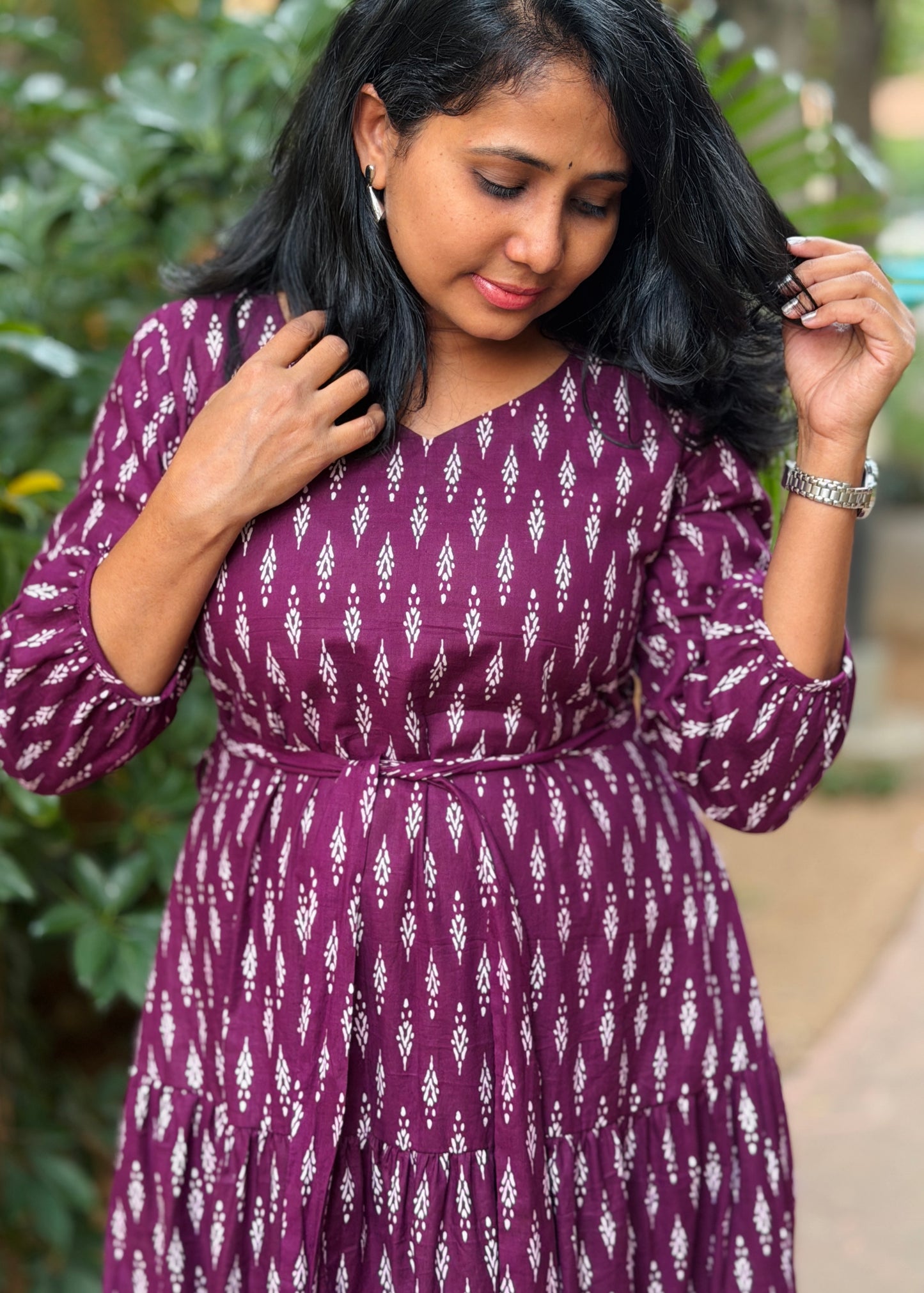 Aria Maxi Dress — Purple Ikat Print