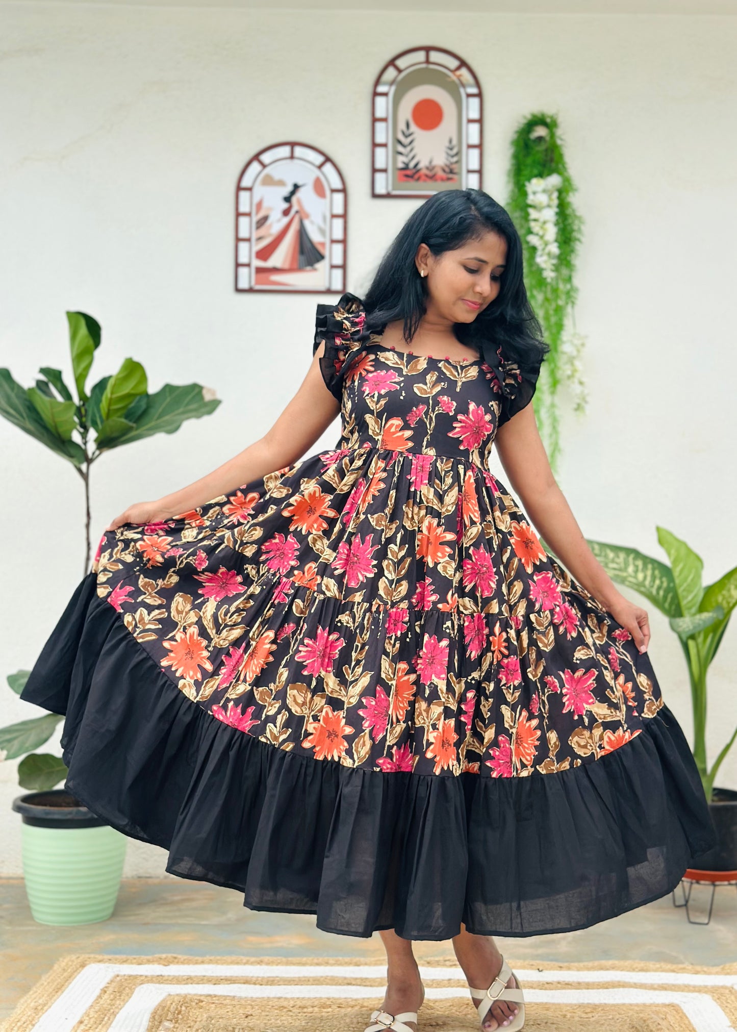 Florique ruffle 3 tier dress