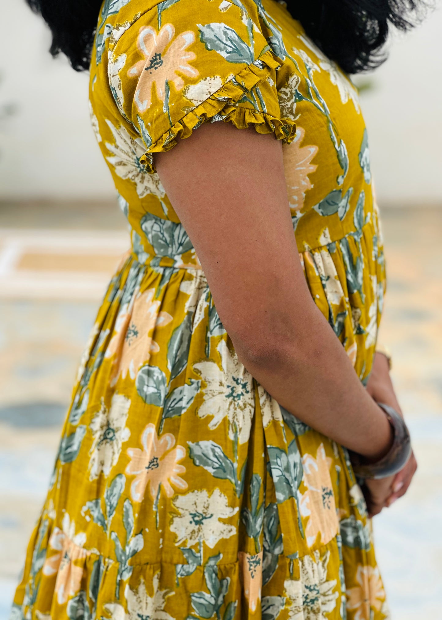 Mustard Meadow 3 tier dress