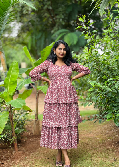 Pinkwood petals 3 layered Dress