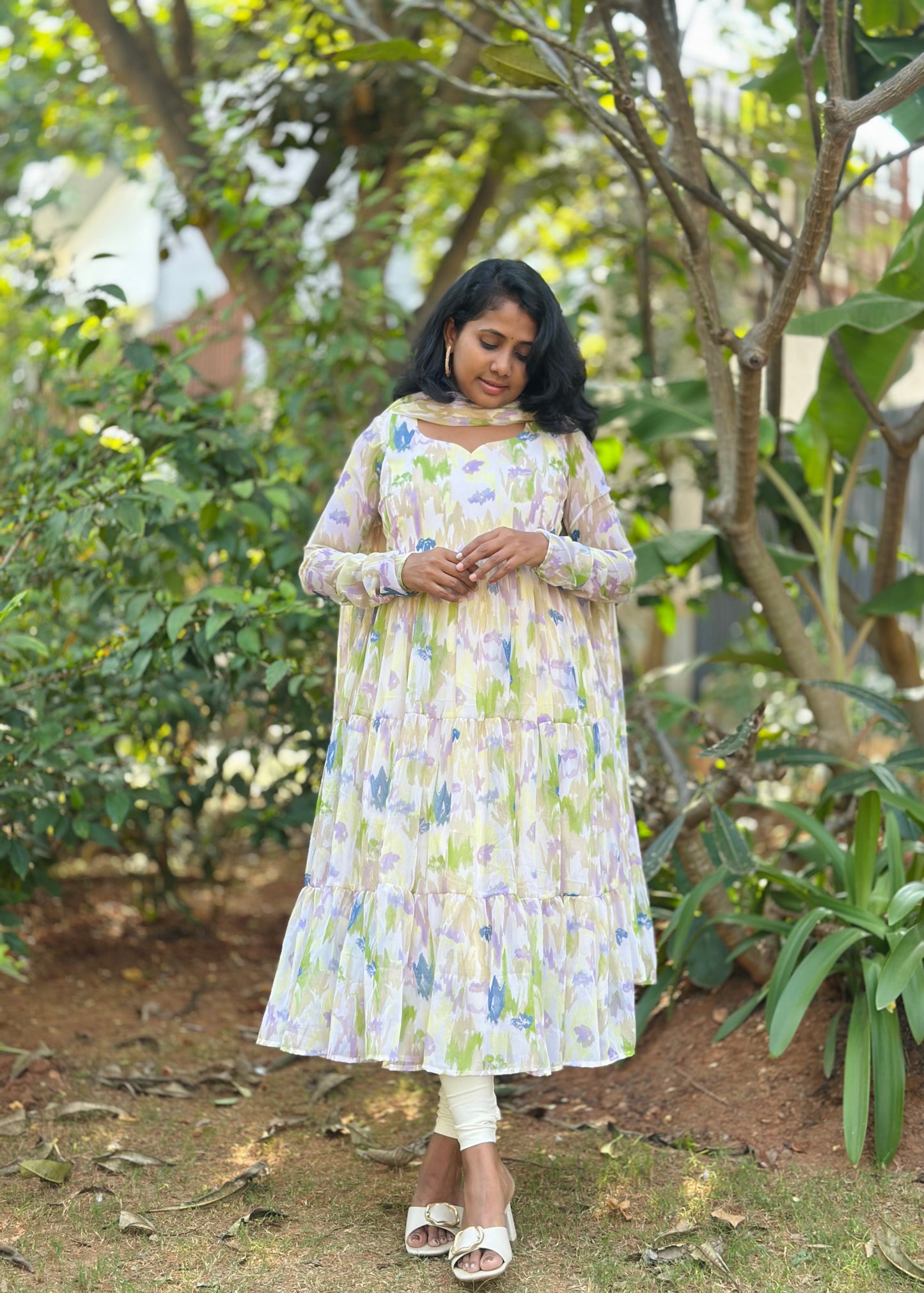 Pragnya Tiered Anarkali Kurta & Dupatta Set