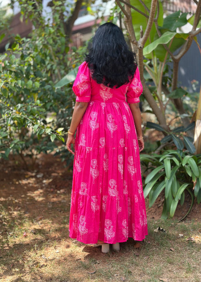 Pink Petal Flare Maxi Dress