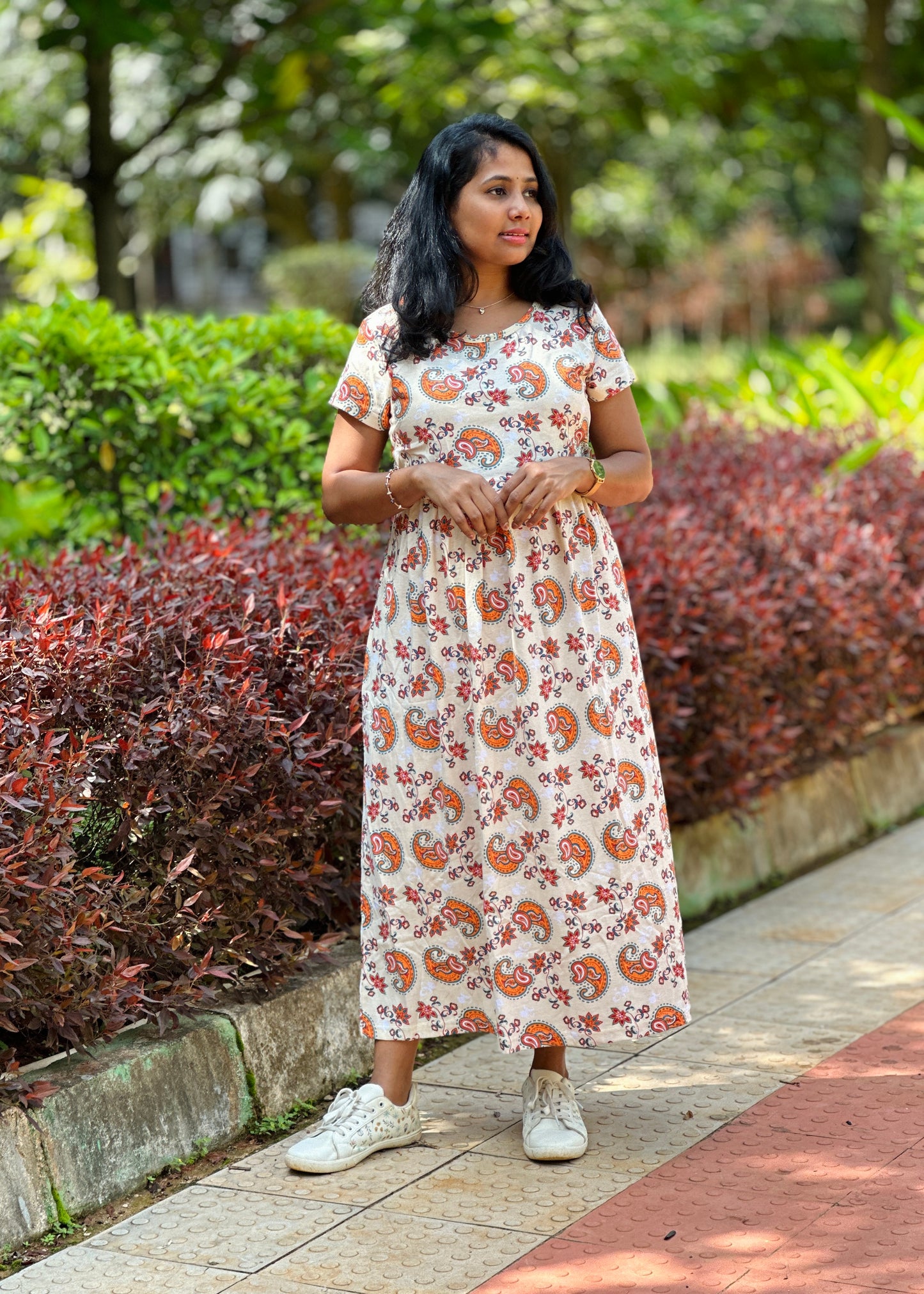 Light Yellow Paisley Printed Maternity & Feeding Loungewear