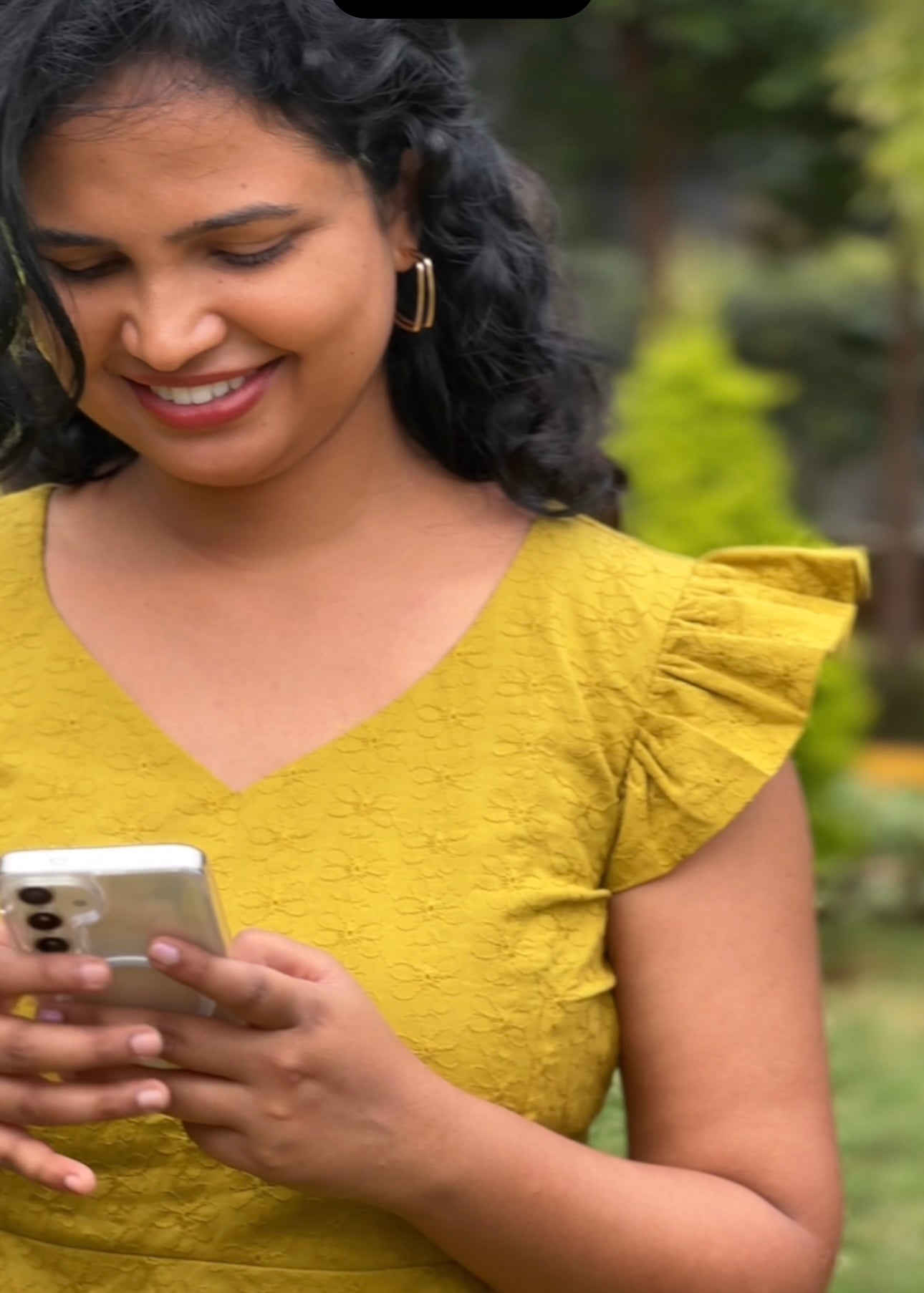 Mustard Hakoba peplum Short Top