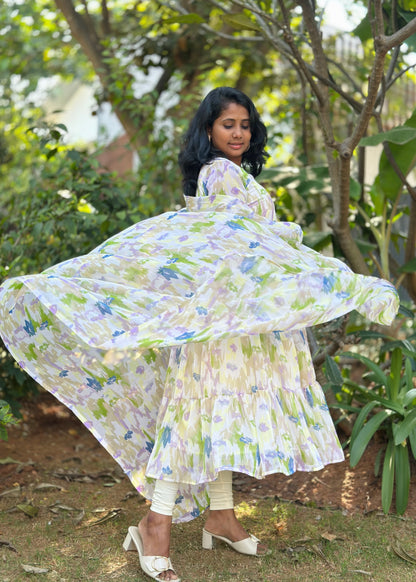 Pragnya Tiered Anarkali Kurta & Dupatta Set