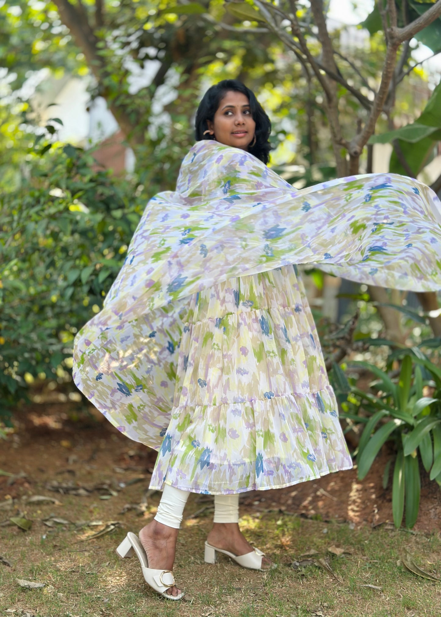 Pragnya Tiered Anarkali Kurta & Dupatta Set