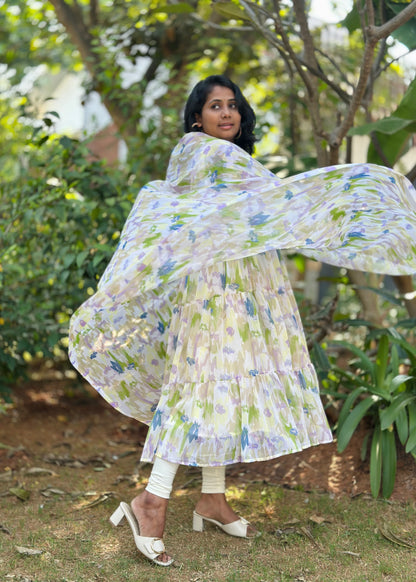 Pragnya Tiered Anarkali Kurta & Dupatta Set