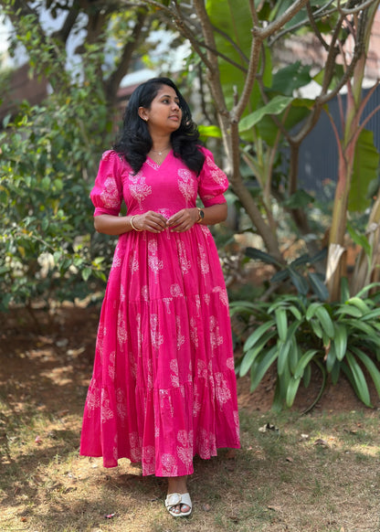 Pink Petal Flare Maxi Dress