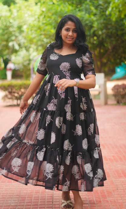 Tara Georgette Midi Dress- Immediate Dispatch