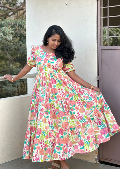 Amala Off-White Cotton Maxi Dress