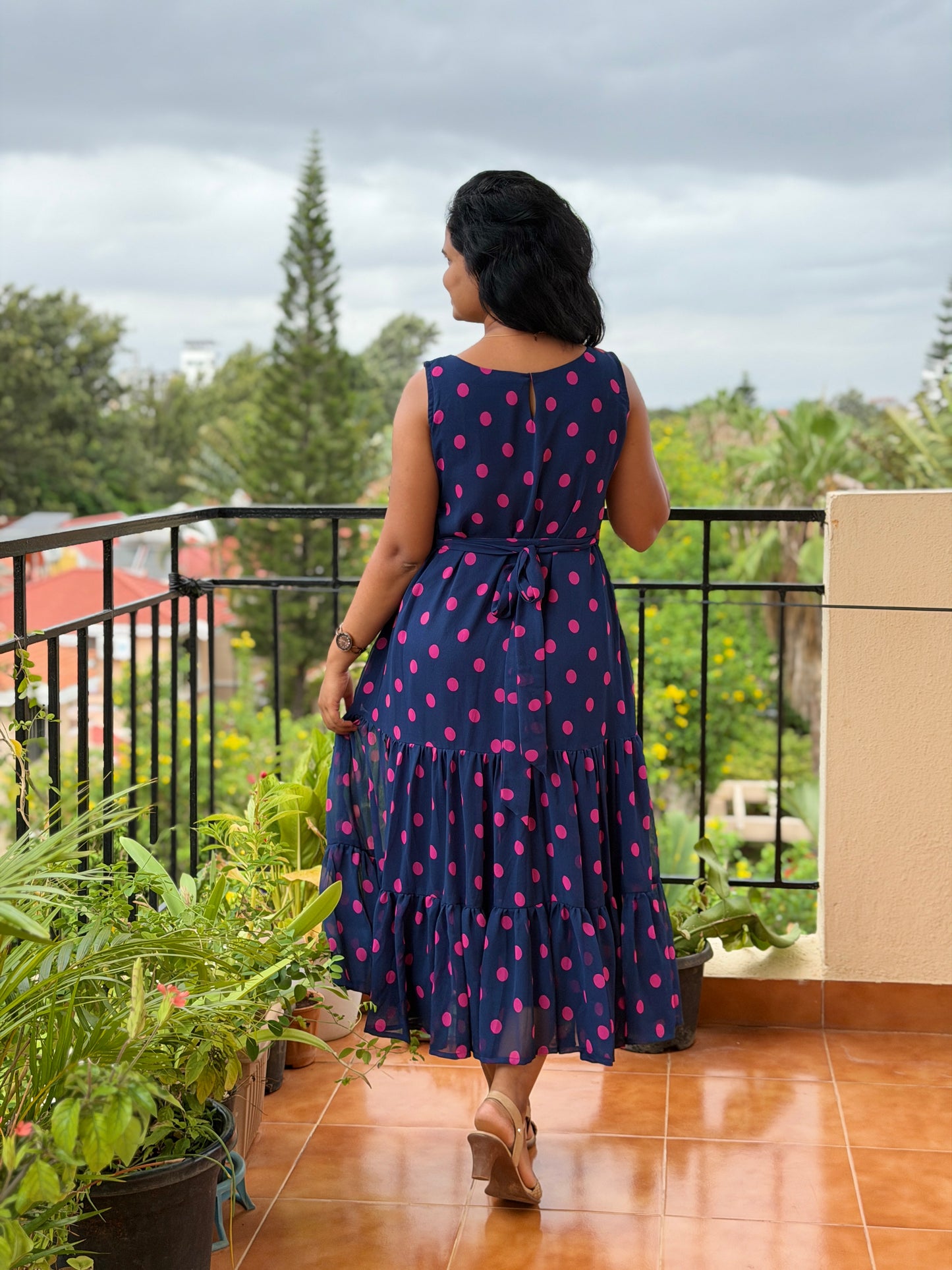 Mira Polka dot A-line Dress