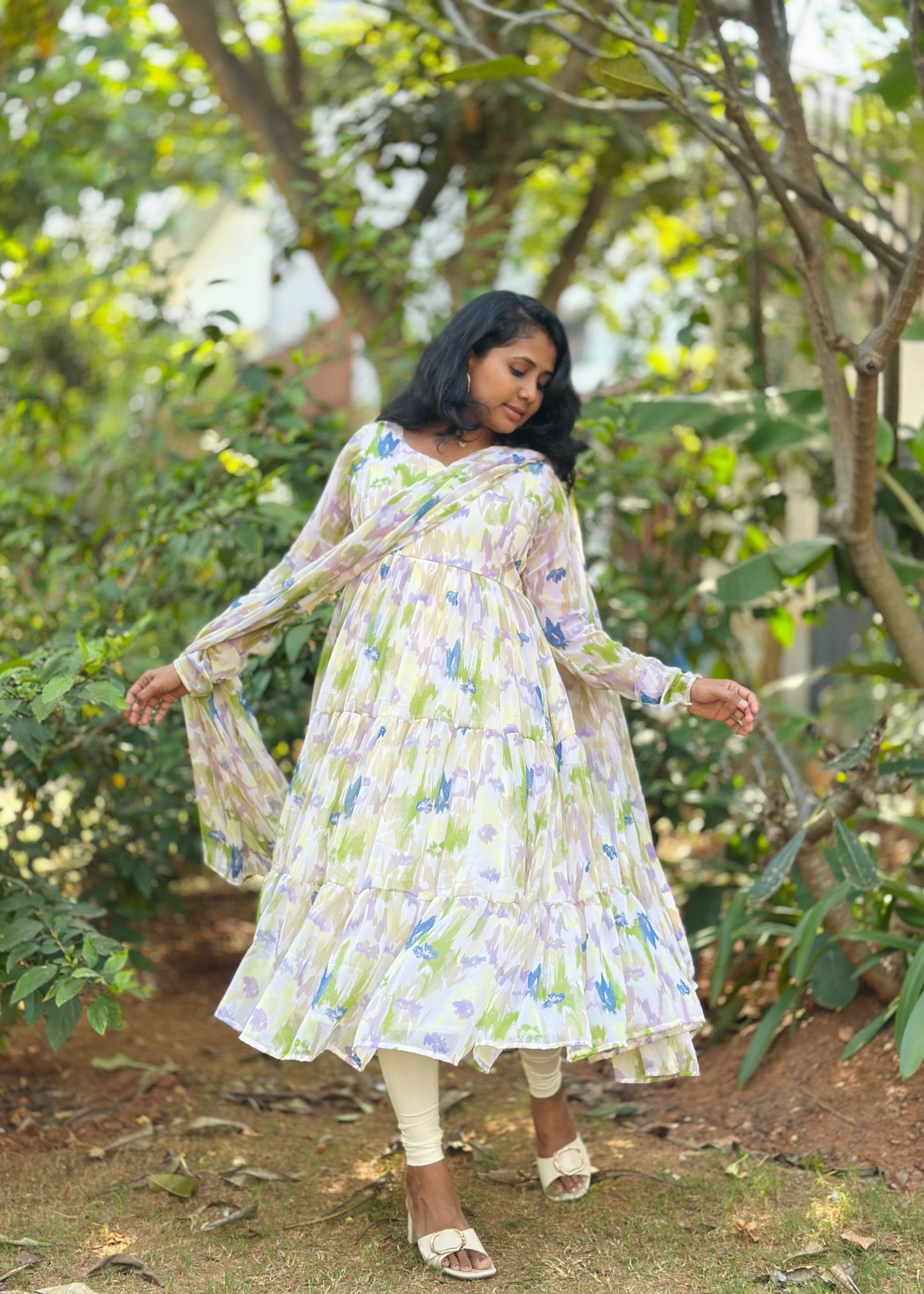 Pragnya Tiered Anarkali Kurta & Dupatta Set