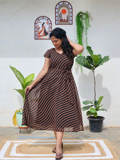 Striped black dress