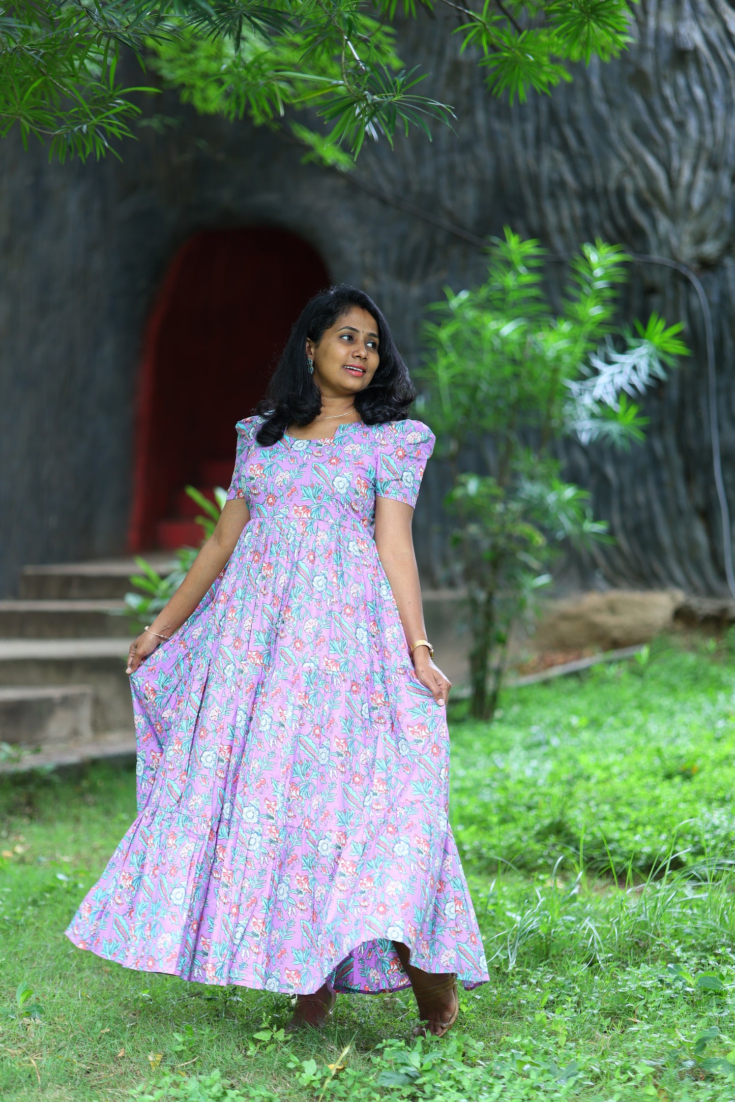 Lavender Mist Floral Maxi Dress
