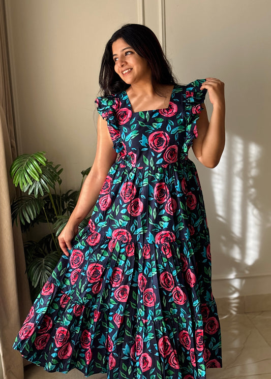 Bellarose Dress Cotton Tiered Midi Dress