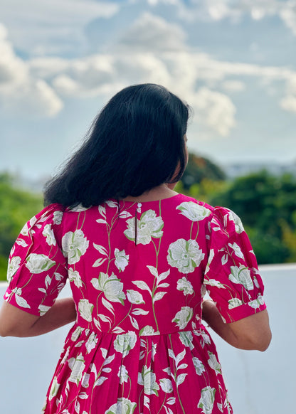 Fuchsia 3 tier dress-Immediate Dispatch
