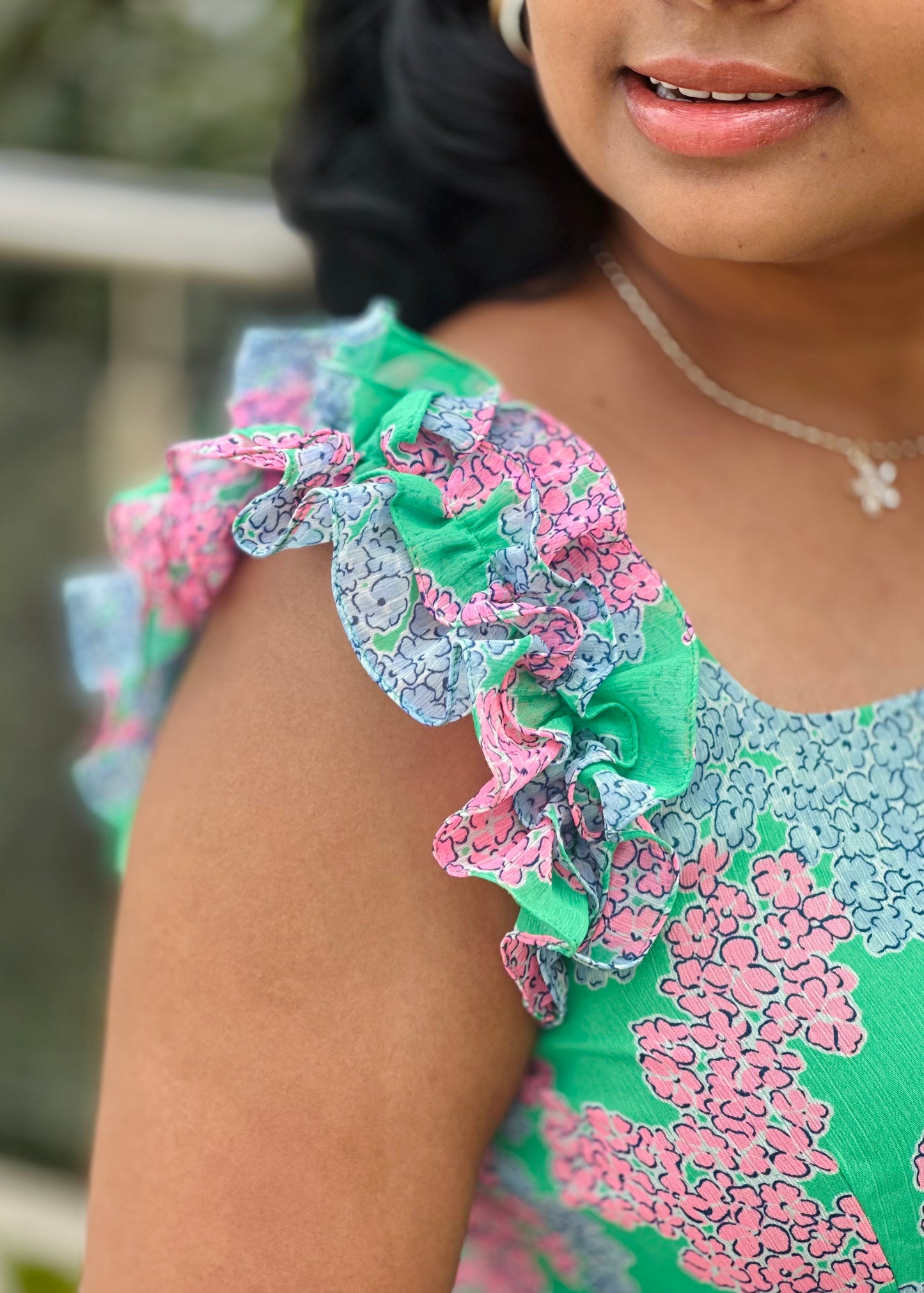 Spring garden midi dress