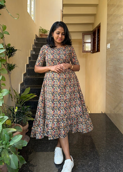 Mahira A line Cotton Midi Dress
