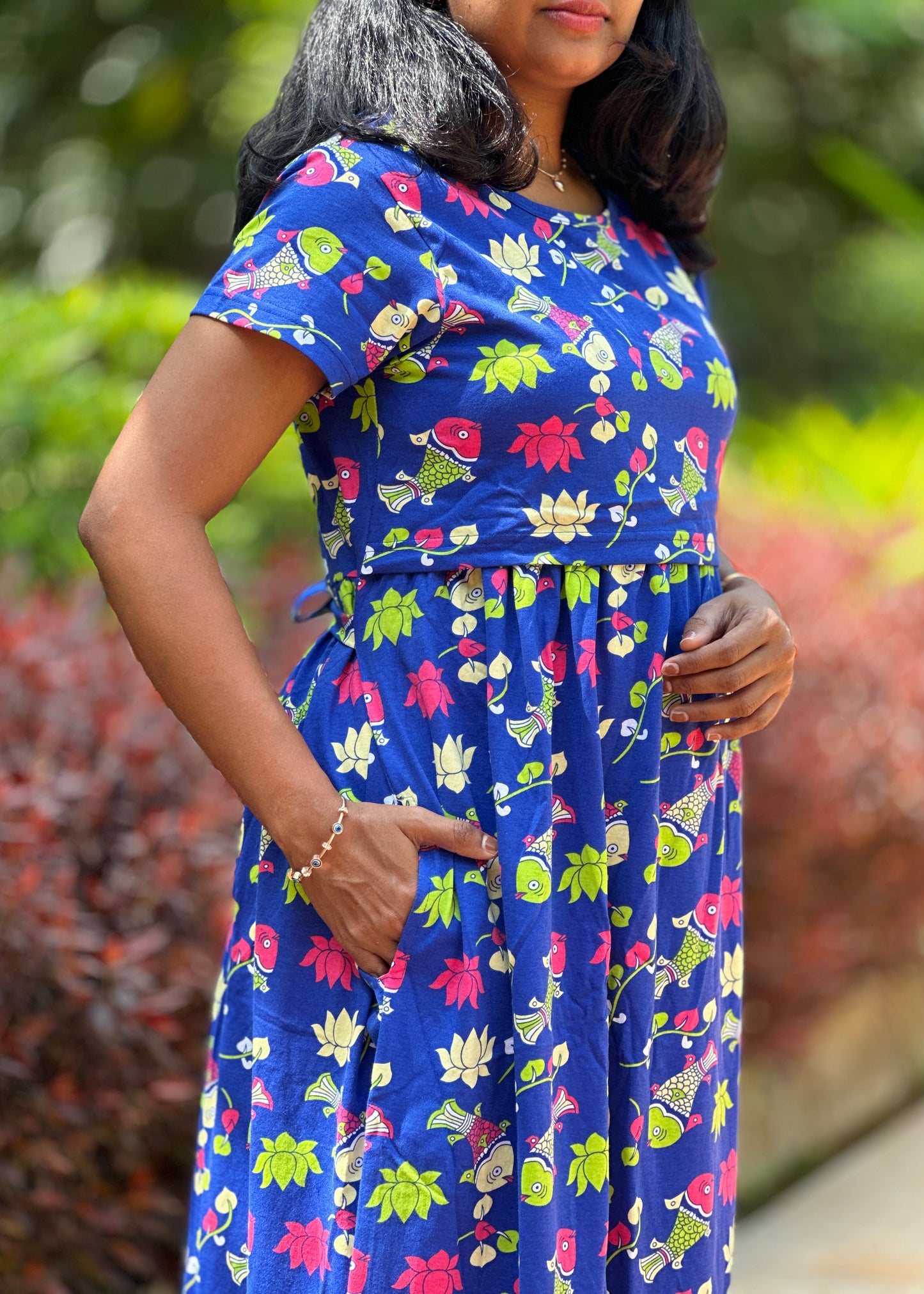 Blue Printed Maternity & Feeding Loungewear