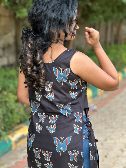 Black Butterfly kurta with lining