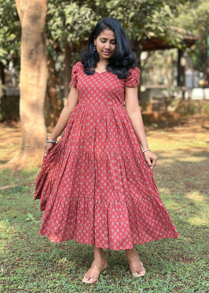 Crimson Charm 3 tier dress